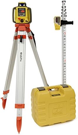Topcon RL-H4C Rotary Laser Kit, Includes: RL-H4C Self Leveling Rotary Laser w/Dry Battery (57177) - AdirPro Aluminum Flat Head Tripod - AdirPro 14-ft Aluminum Grade Rod - 8ths with Carrying Case