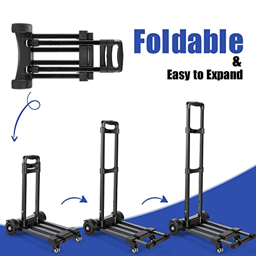 Coocheer Aluminum Folding Hand Trucks Portable Luggage Cart Lightweight
