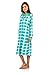 Casual Nights Women's Plaid Long Sleeve Zip Up Long Nightgown - Green - Large