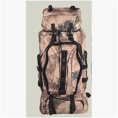 Camouflage outdoor shoulder bag male Mountaineering bag 70L large capacity travel package Tent camping luggage canvas bag (desert Digital)