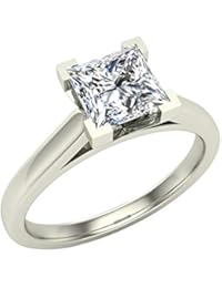 Princess Cut Engagement Rings for women 5/8 carat tw 14K Gold (G, I1)