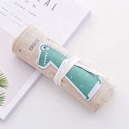 LITVIBES Crocodile Stationary Organiser for School Colleges & Offices,Foldable Makeup Pouch,Fancy,Stylish & Durable Gift for Children,Multipurpose CASE for Kids,Girls & Women – Light Brown