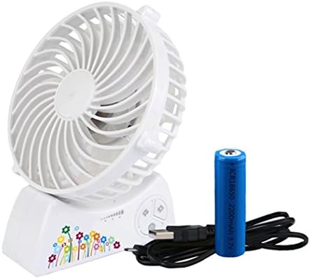 Portable Rechargeable USB Table Fan, 9 Speeds Adjustment, with Powerful 2200mAh Battery, 90° Rotation Desk Fan for Household and Office, Personal Cooler with LED Light for Traveling, Fishing,Camping