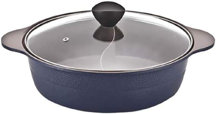 Cookin IH Shabu Shabu Divider Hot Pot, Ceramic Coating, Double Sauce Pot, 11 Inch