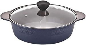 Cookin IH Shabu Shabu Divider Hot Pot, Ceramic Coating, Double Sauce Pot, 11 Inch