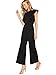 ROMWE Women's Sexy Casual Sleeveless Ruffle Trim Wide Leg High Waist Long Jumpsuit Black M