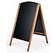 Displays2go A-Frame Sidewalk Chalkboard, Menu Sign, 21x34-Inch, Teak Wood (AF2134RMTE)