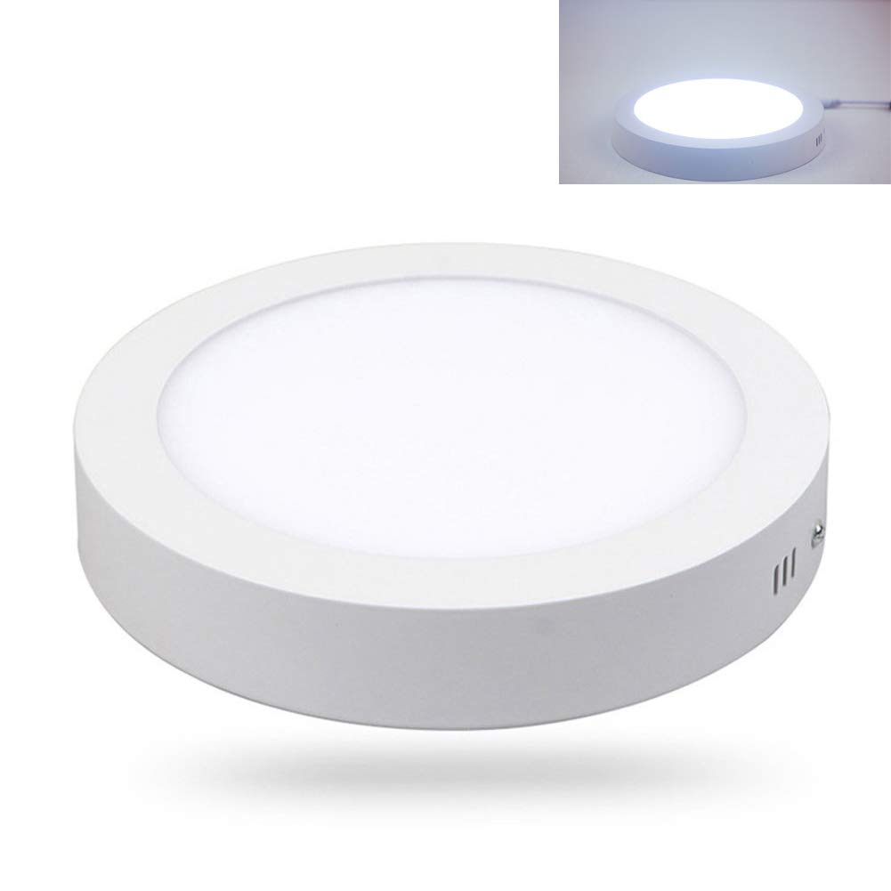 MOOUK Ceiling LED Panel Downlight Light Round Ceiling Downlight Lamp Cool White Surface Mounted LED Ceiling Lights for Kitchen Dining Room Bathroom Hallway Office Shop