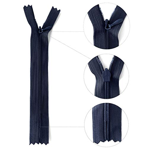 Yzsfirm 10 Pcs 16 Inch Real Silk Invisible Sewing Zipper Bulk,Gray Coil
