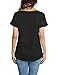 Altelime Women's Cotton V Neck Short Sleeve Casual Loose Pocket T Shirt Tops