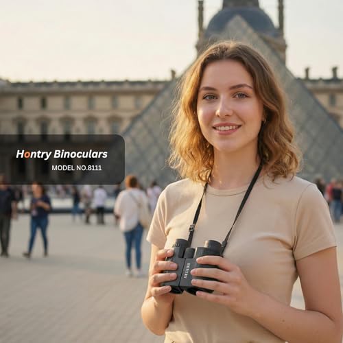 Hontry Binoculars for Adults and Children, Compact Binoculars 10x25 for Bird Watching, Theater and Concerts, Hunting and Sports Games