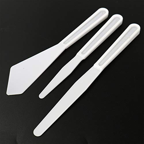WEFOO Set of 3/18PCS Plastic Spatula Palette Knives Set with Six Thin and Flexible Art Tools for Oil Painting, Acrylic Mixing, Etc,White - Thumbnail 5