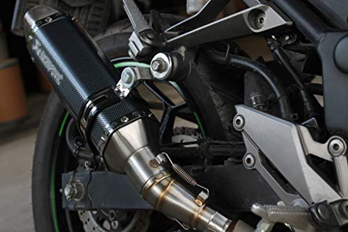 MGOD 1.5-2"Inlet Motor Exhaust Carbon Fiber Muffler with Removable DB Killer for Street/Sport Dirt Bike and Scooters