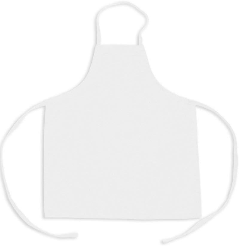 6 Pack -White Kids Apron, Medium Bib: Home & Kitchen