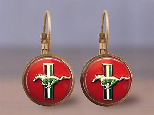 Vintage Ford Mustang Leverback Earrings- 16mm
