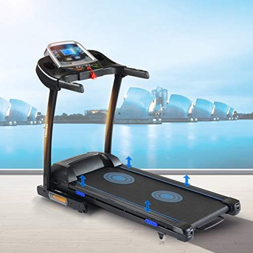 LONTEK Folding Electric Motorized Treadmill, 3.0HP Motor, 15 level Incline, USB Audio Interface, MP3 phone Connection, 12 Programs Motorized Home Fitness Folding Running Machine