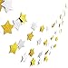 50 ft Twinkle Star Paper Silver & Gold Garland Bunting Banner Hanging Glittery Decoration, Decor for Birthday Party Baby Shower Christmas Weddings Christenings Barbecue Fetes Gard - 6 Pack