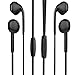 PWOW 2 Pack Earbuds In Ear Headphones Wired Earphones with Mic for iPhone Black