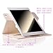 Thankscase Case for iPad Mini 3/2 / 1 (Not for iPad Mini 4), Rotating Case Cover with Wallet Pocket and Hand Strap for iPad Mini 3 & 2nd Gen & 1st Gen.(Gold)