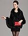 Caracilia Women Bridal Faux Fur Shawl Wraps Cloak Coat Sweater, Black3, One Size