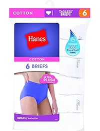 Hanes Women's Cool Comfort Cotton Stretch Wicking Brief Panties 6-Pack