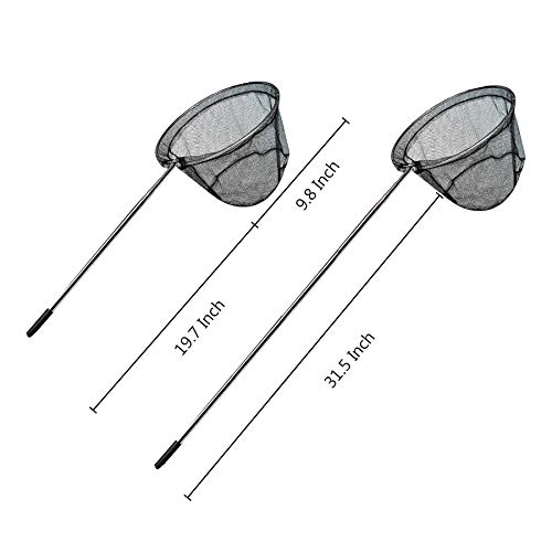 Butterfly Net Telescopic Insect and Fishing Net Perfect for Kids Catching Bugs Small Fish, Handle Extends to 32 Inches (Black-) - Thumbnail 2