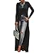 Womens Sexy High Front Split Long Sleeve Crewneck Clubwear Party Maxi Dress Tops