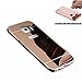 for Samsung Note 5 Case,Gravydeals® Luxury Hybrid Plating Mirror Hard PC Cover with Premium Aluminum Metal Frame Drop Protection/Shock Absorption Technology Case (Rose Gold)