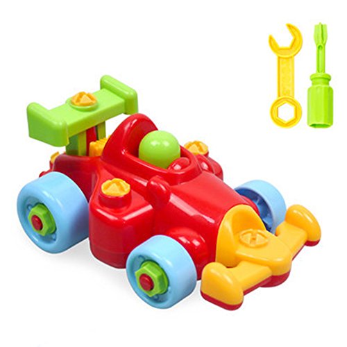 Qiyun Colorful Disassembly Assembly Vehicle Toy with Wrench Screwdriver Novelty Building Block Puzzle Toys Gift for Kids Go-karting
