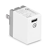 Quick Charge 3.0, Skiva 18W USB Wall Charger (Quick Charge 2.0 Compatible) PowerFlow QuickCharger for Samsung Galaxy S7 S6 Edge Plus, Note 5 4, Google Nexus 6, LG G5 V10, iPhone [Model:AC136]