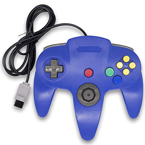 Wired Controller for Nintendo 64 N64 Console, Upgraded Joystick Classic Video Game Gamepad(Blue)