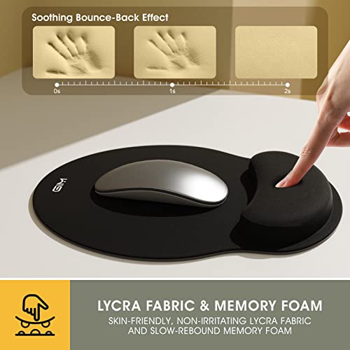 ICETEK Keyboard and Mouse Mat Set, Ergonomic Gel Filled Mouse Pad with Wrist Cushion Support with Memory Foam for Computer and Laptop (S-01)