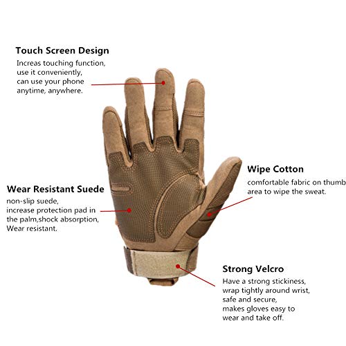 image for Dream Hunter Tactical Gloves, 1 Pair Touch Screen Military Rubber Hard