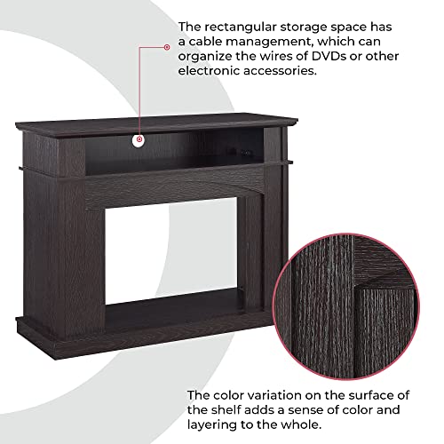 GOOD & GRACIOUS Electric Fireplace with Mantel Wooden Surround Indoor Freestanding Entertainment