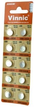 10pk Vinnic Size LR45 394 AG9 L936 SR936W Alkaline Watch Battery