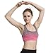 Women's Sports Bras Wire Free High Impact Support Seamless Yoga Bra with Removable Cups (Large, Pink Grey)