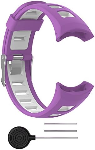 Men's Universal Dual Color Silicone Watch Band Watch Strap Wristband for SUUNTO Quest M1 M2 M4 M5 M Series Smart Watch (Purple)