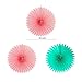 ZICA Tissue Paper Fans Decorations Kit for Wedding Bridal Shower Baby Shower Birthday Decoration Hanging Paper Fans Decoration, Cream Mint Green Rose Pink Golden Dot Paper Fans 8pcs
