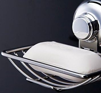 Wall Suction Cup Bathroom Bath Shower Stainless Steel Soap Dishes Holder Basket