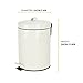 Bathroom Trash Can with Lid, Small Waste Basket for Home Bedroom, Retro Step Garbage Can with Soft Close, Vintage Office Trash Can, 5 Liter/ 1.3 Gallon, Glossy Cream White