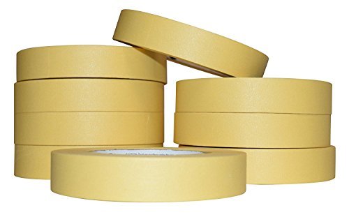 JAK Industrial Case of 48-1 Inch Multi-Purpose Masking Tape - Yellow - 60 yards per roll