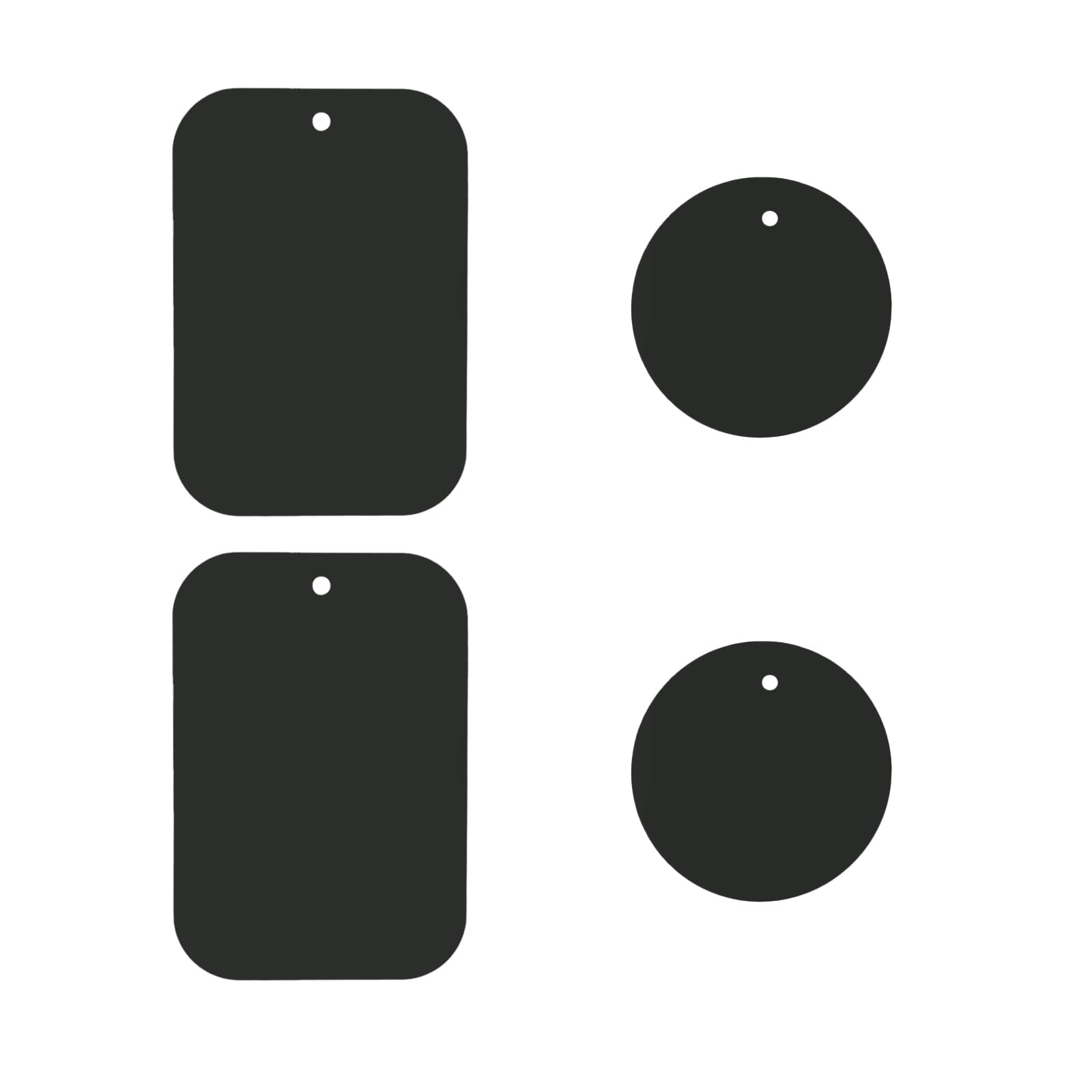DSTELIN Universal Metal Plate 4 Pack for Magnetic Phone Car Mount Holder Cradle, Compatible with All Magnetic Mounts- 2 Rectangle and 2 Round, Black
