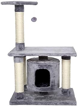 Kratzbaum, Kletterbaum für Katzen (Höhe 90 cm), Farbe wählbar