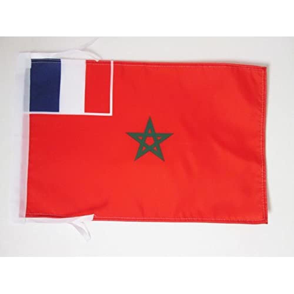 AZ FLAG - French protectorate in Morocco 1912-1956 Flag - 18'' x 12'' - 100% Polyester historic maroccan Small Banner with Two Cords - Fade Resistant - Vivid Colors - 18x12 in - 45x30 Cm — image 1