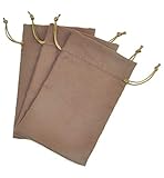 Fantasy Life Suede Fabric Drawstring Bag Small Drawstring Gift Bags Carrying Storage Pouch Wrap for Gift Phone Protection of Power Bank ps Vita Video Audio Players-3pcs