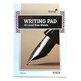 A5 Airmail Writing Notepad Light Blue Sheets - Silvine - 40 Sheets=80 Pages, Feint Ruled and Padded - Size 210mm X 148mm