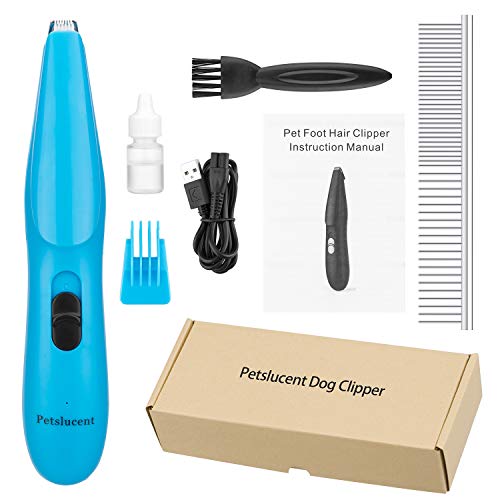 Petslucent Dog Clippers, Pet Grooming Scissors Kit Professional Cat Hair Clipper Trimmer for Small Dogs, Super Quiet Rechargeable Dog Clippers Brush Comb for Hair Around Claw, Paws, Eyes, Ears, Feet
