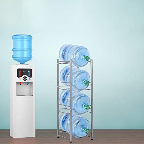 4-Tier Water Bottle Holder Cooler Jug Rack, 5 Gallon Water Bottle Storage Rack Detachable Heavy Duty Chrome Water Bottle Cabby Rack Caddy Carrier with Holder（Ship from US) - Thumbnail 2