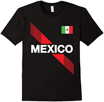 Mens Mexico Flag Soccer Sports Apparel TriColor Cool Gift T-Shirt 2XL Black