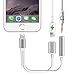[Sliver] 2 in 1 Lightning to 3.5mm Audio Adapter, Eroan Lightning Charger, Lightning to 3.5mm Aux Headphone Jack Adapter for iphone 7 / 7 plus [No Calling Function and No Music Control]